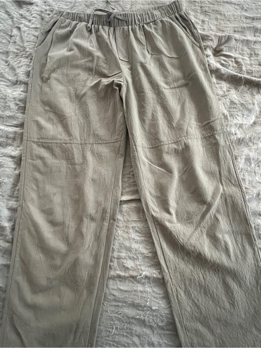 Streetwear Lightweight Cotton/Linen Blend Grunge Utility Green Pants Women’s XL